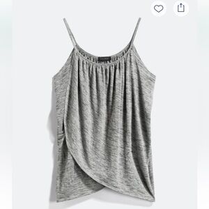 Goldray Women’s Medium Silver Grey Slinky Crossover Knit Top